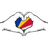 Seychelles Flag Hands Heart Shape