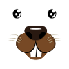 Cute Beaver Face Design