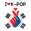 J’aime K-Pop doigt Drapeau