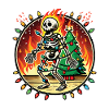 Flaming Christmas Skeleton Holiday Accident