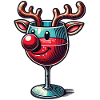 Christmas Wine Glass Reindeer Smile