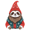 Cozy cute Christmas sloth