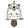 Love heart and funny beaver