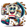 Funny Coffee Cup Cartoon Splash