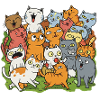 Beaucoup de chats heureux