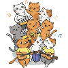Happy cats making a sound