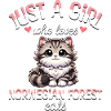 Mädchen liebt Norwegerkatze