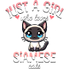 Mädchen liebt Siamkatze