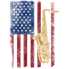 Saxophones Drapeau Américain