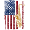 Saxophones American Flag