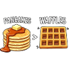 Pancakes over waffles