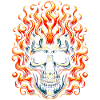 Bunter Skull mit Flammen