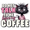 Morgenmuffel Katze mit Kaffee