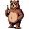 Cool Beer Bear with Sunglasses