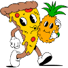 Pizza and pineapple.