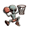 Basketball Dunking Alien