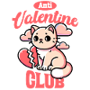 Anti-Valentine Club – Funny Cat Design