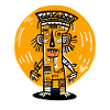 Abstraktes Cartoon Maya-Inka-Graffiti