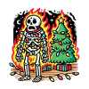 Christmas skeleton with fairy lights