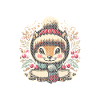 Winterliche Eichhörnchen Illustration