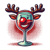 Christmas wine glass reindeer