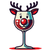 Festive Reindeer Wine Glass Design