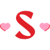 Letters s red hearts
