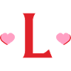 Letter l red hearts