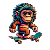 Neanderthal Skateboard Skater