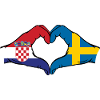 Kroatien, Sverige, Flagga, Händer, Hjärta, Form