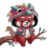 Red Panda with Chinese Dragon