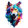 Loup peint