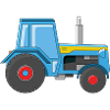 Blue tractor illustration