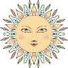 Sonnengesicht Mandala Stil