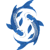 Blue Koi Circle Art