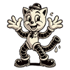 Retro Classic Rubber Pants Cat