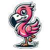 Friendly funny flamingo