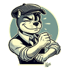 Retro Dapper Cartoon Dog 1920-luvun tyyliin