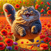 Mohnblumen Katze