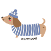 Oh mon chien ! - Rayures bleues