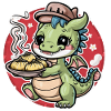 Dragon kawaii avec boulettes farcies