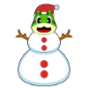 Frog Christmas Snowman