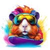Cool guinea pig snowboard surfboard