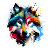Buntes Wolf Kunstwerk