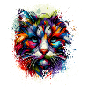 Buntes Katzen Kunstwerk