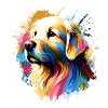 Bunter Hund Kunstwerk Hunde