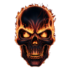 completly burning skull