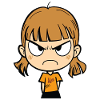 Angry cartoon girl