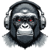 Gorilla with Headphones