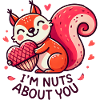 Nutty Squirrel with Heart Motif